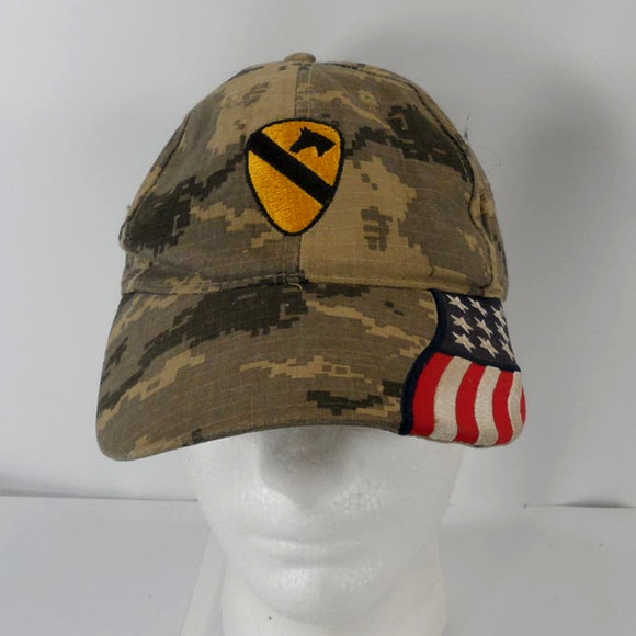 Army 1st Calvary Digital Camouflage Snapback Cap Hat Camo Military USA - Picture 2 of 6